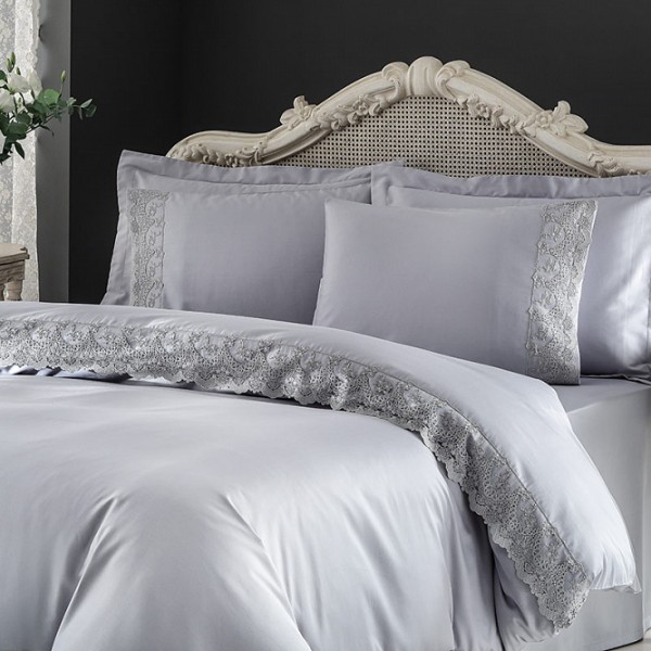 Комплект постельного белья Tivolyo home REGINA серый